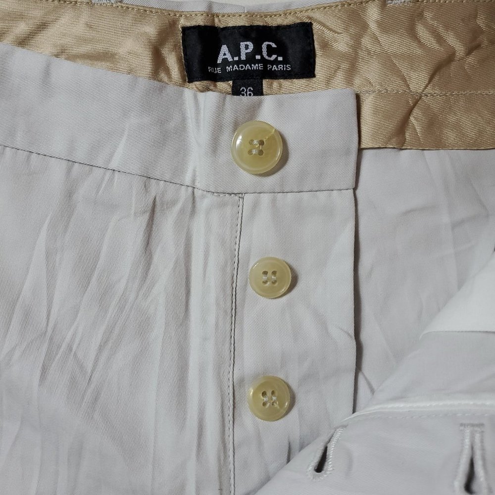 A.P.C. Chino a Pinces Grey Color Pants Women's Size 36 EU or 2/4 US - Picture 6 of 9